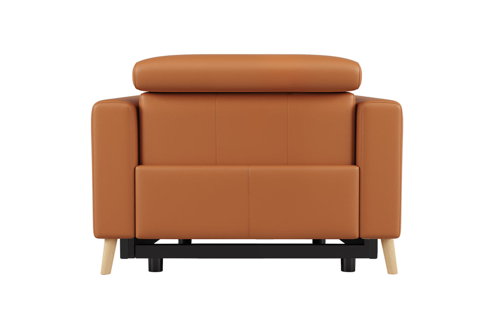 Valencia Elodie Top Grain Leather Recliner Single Seat Sofa, Cognac