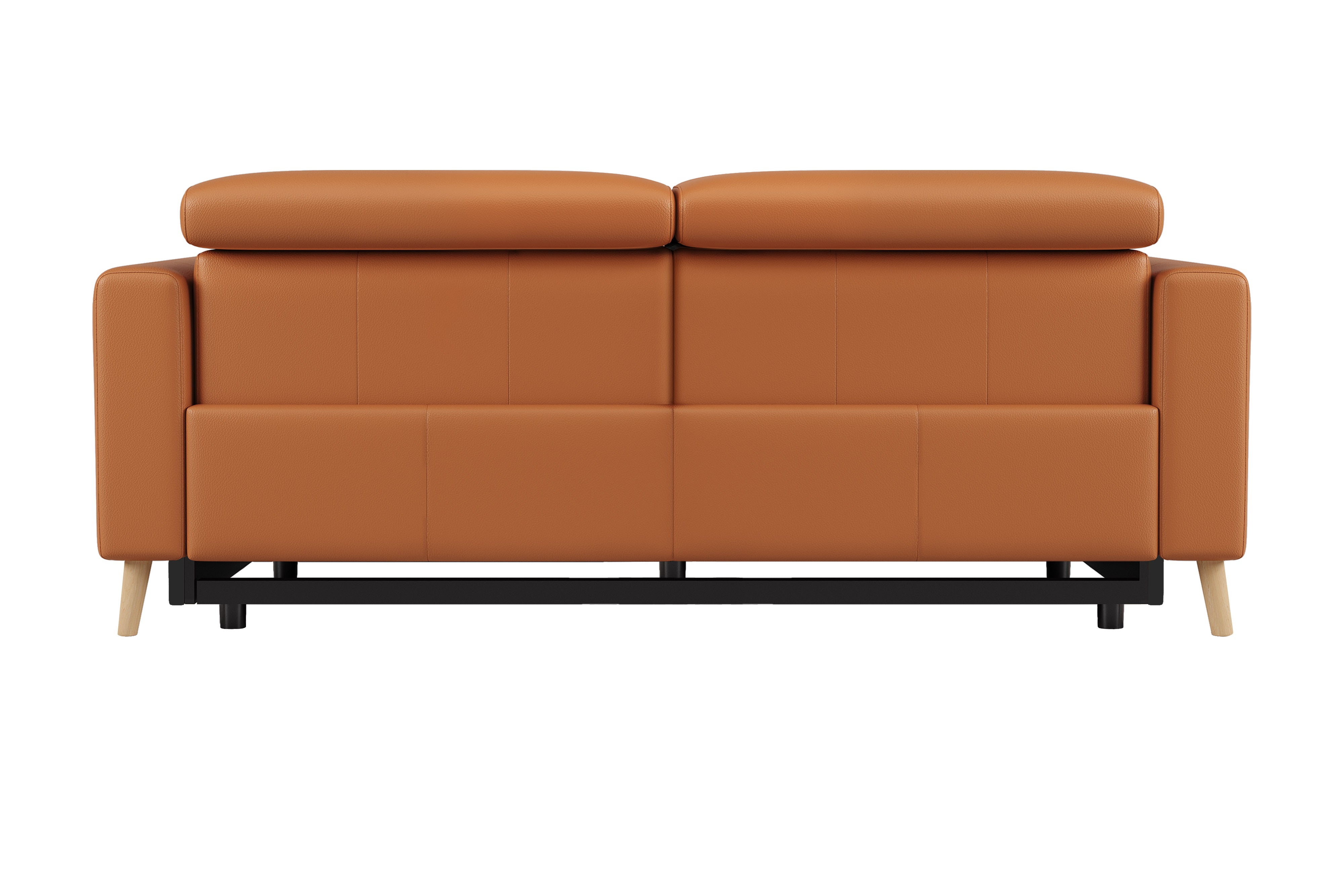 Valencia Elodie Top Grain Leather Loveseat Dual Recliners, Cognac