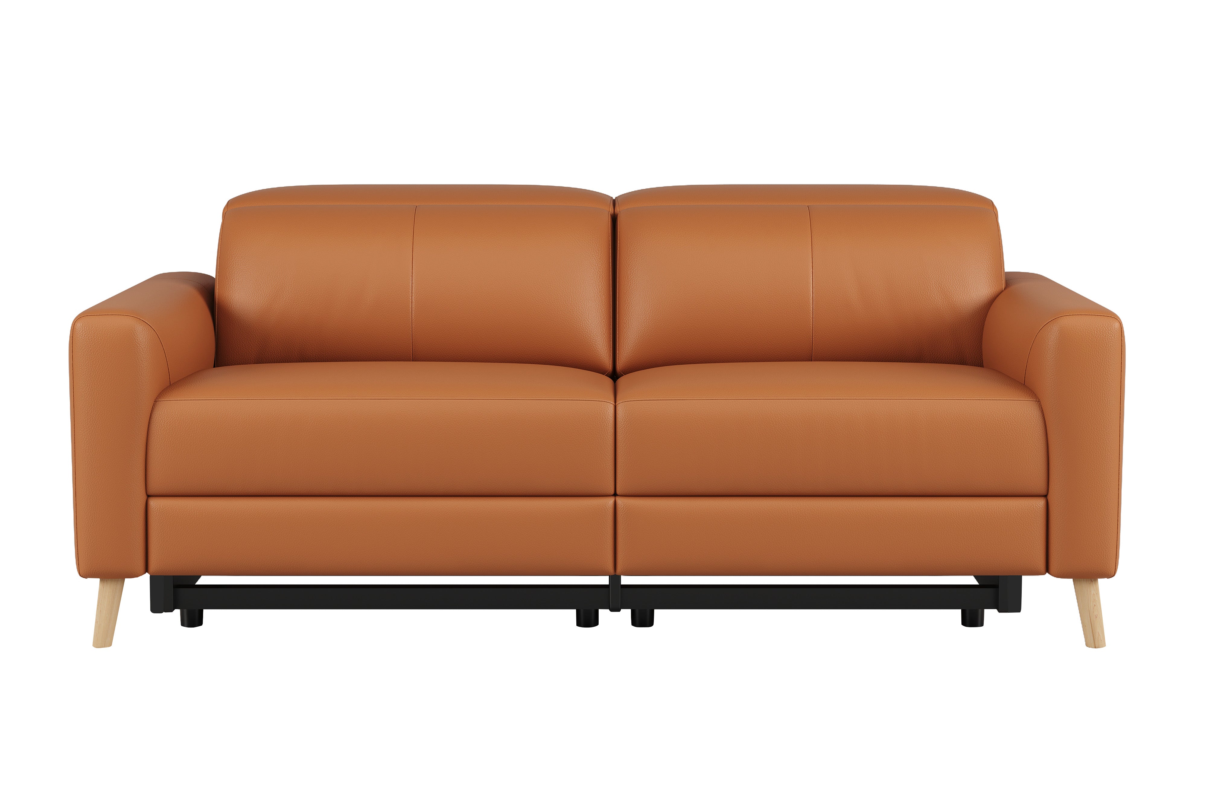 Valencia Elodie Top Grain Leather Loveseat Dual Recliners, Cognac