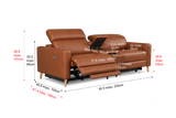 Elodie Distressed Italian Aniline Leather Dual Recliner Sofa with Console