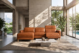 Elodie Distressed Italian Aniline Leather Recliner Sectional Sofa