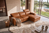 Elodie Distressed Italian Aniline Leather Recliner Sectional Sofa