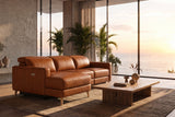 Elodie Distressed Italian Aniline Leather Recliner Sectional Sofa