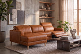Elodie Distressed Italian Aniline Leather Recliner Sectional Sofa