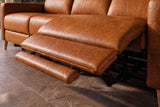 Elodie Distressed Italian Aniline Leather Recliner Sectional Sofa