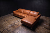 Elodie Distressed Italian Aniline Leather Recliner Sectional Sofa