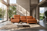 Elodie Distressed Italian Aniline Leather Recliner Sectional Sofa