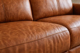 Elodie Distressed Italian Aniline Leather Recliner Sectional Sofa