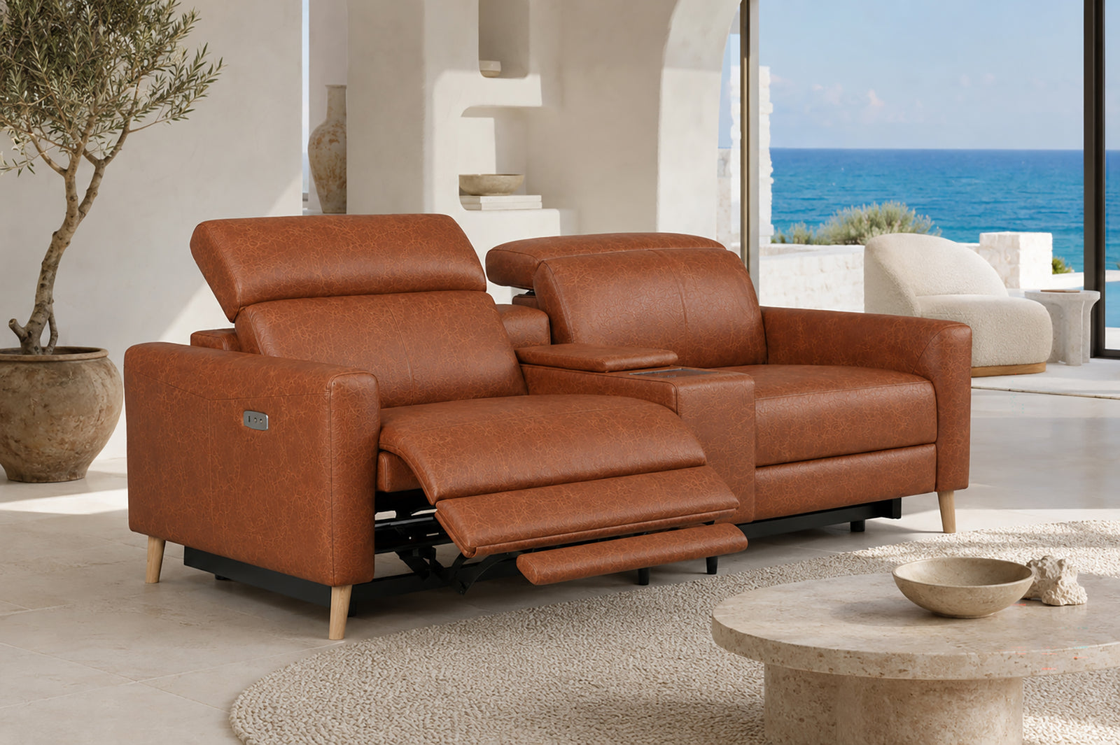 Distressed leather glowing in natural light