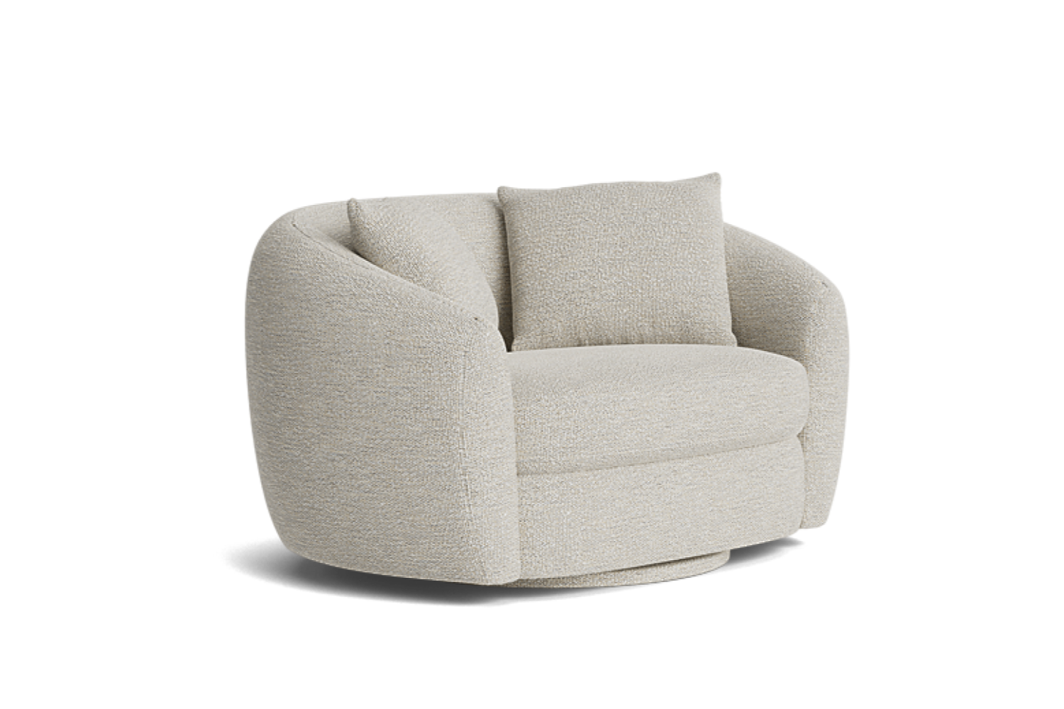 Valencia Eluned Grande Boucle Fabric Swivel Accent Chair, Beige