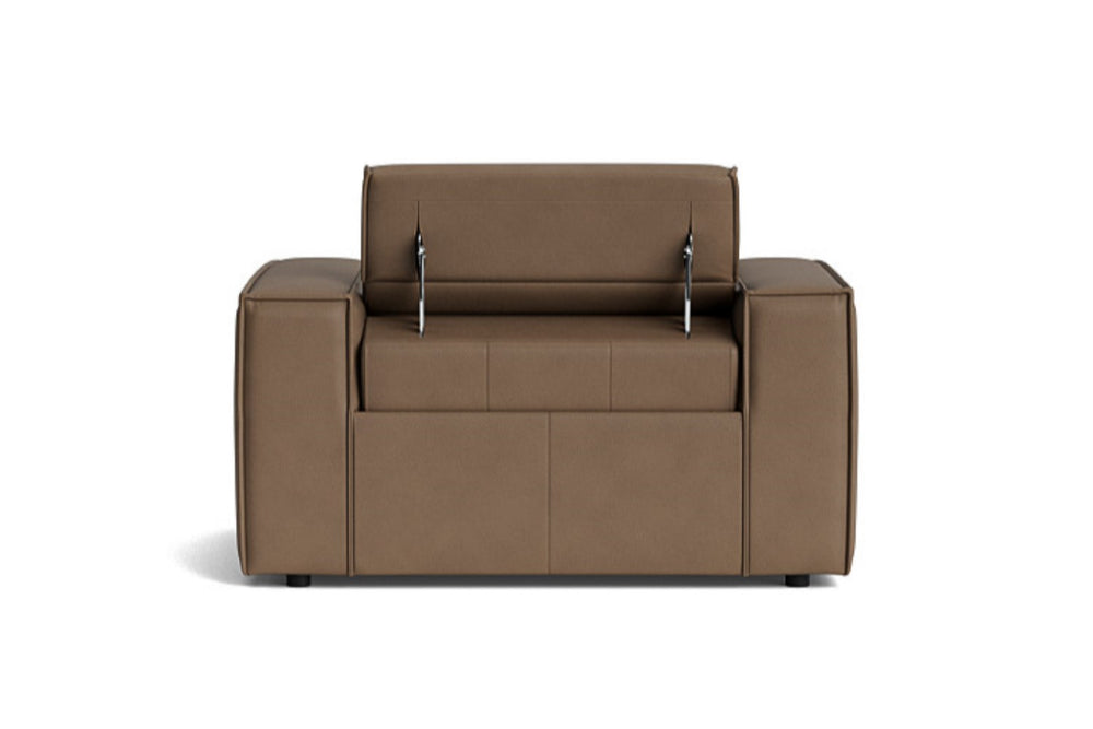 Valencia Emery Top Grain Recliner Leather Sofa Accent Chair, Brown
