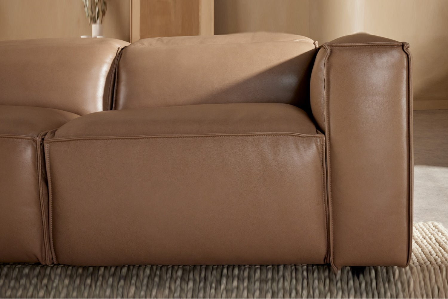 Valencia Emery Leather Recliner Loveseat Sofa, Brown