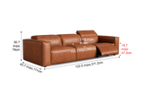 Emery Distressed Italian Aniline Leather Dual Recliner Sofa