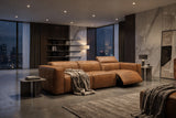 Emery Distressed Italian Aniline Leather Dual Recliner Sofa