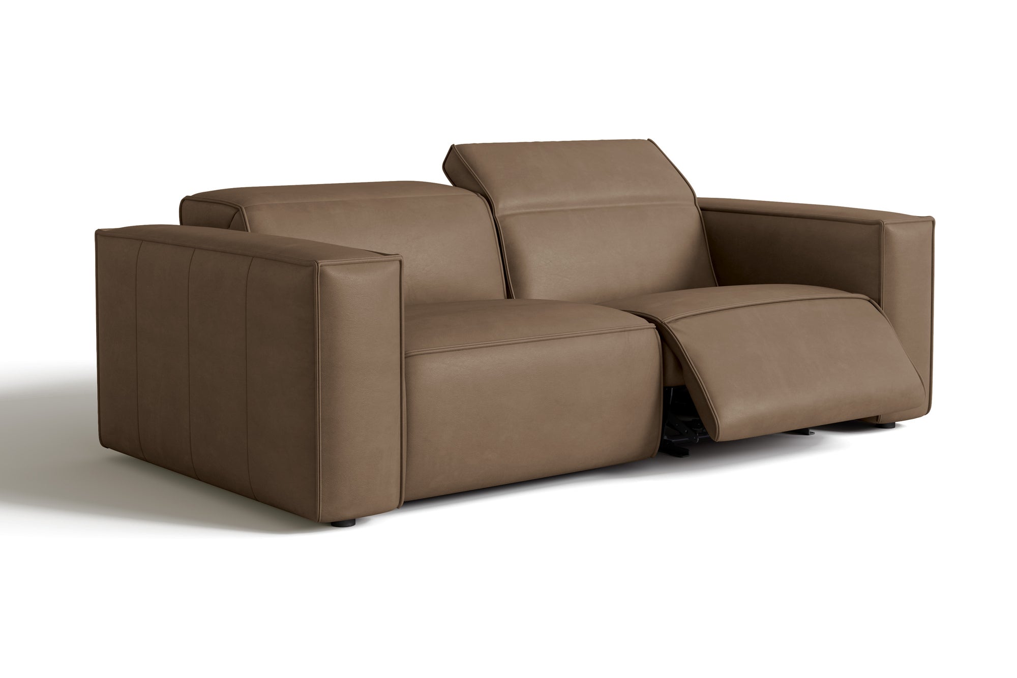 Valencia Emery Leather Recliner Loveseat Sofa, Brown