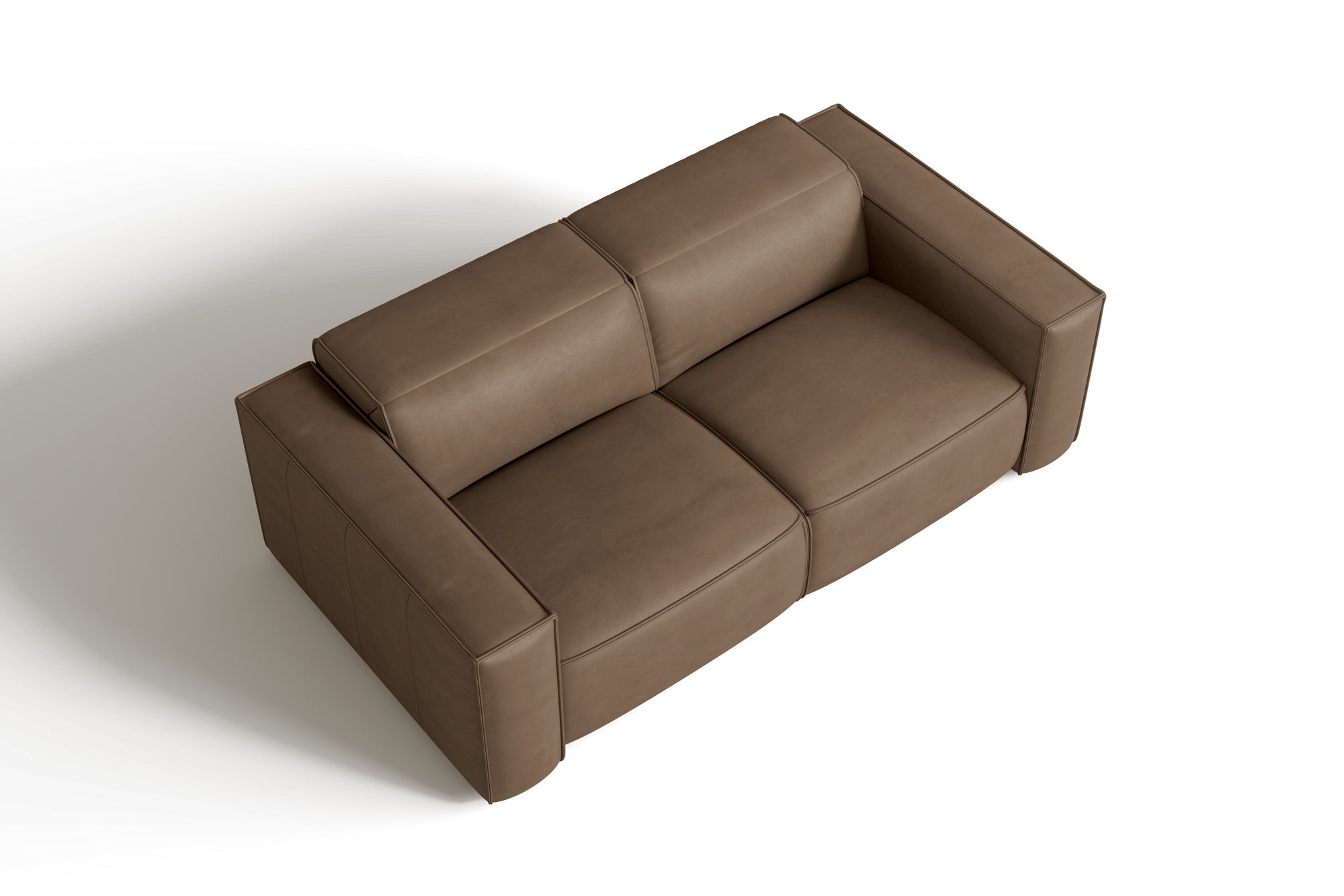 Valencia Emery Leather Recliner Loveseat Sofa, Brown