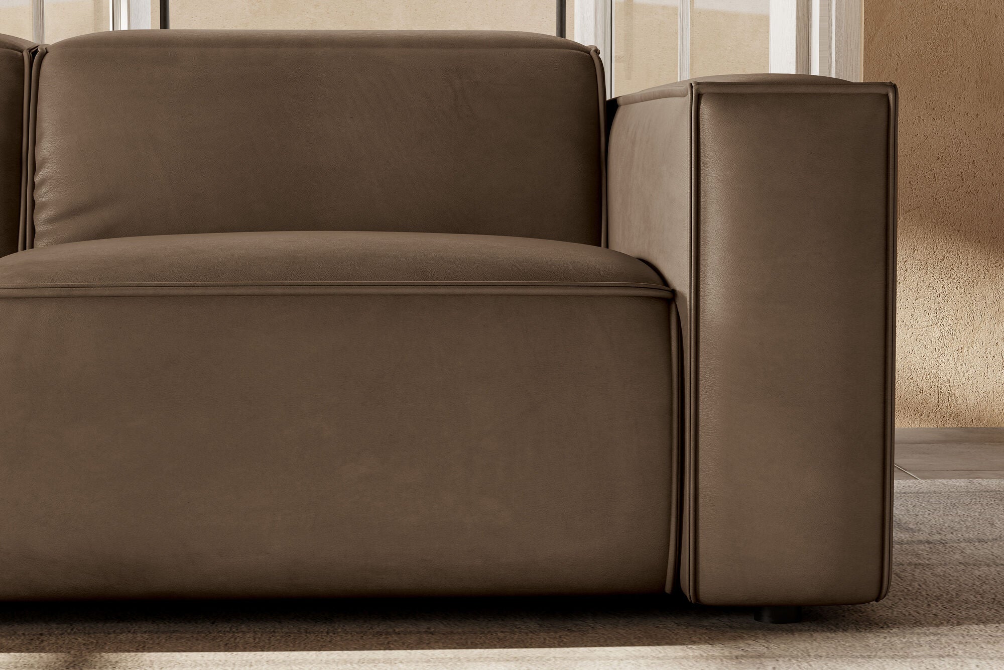 Valencia Emery Leather Recliner Loveseat Sofa, Brown