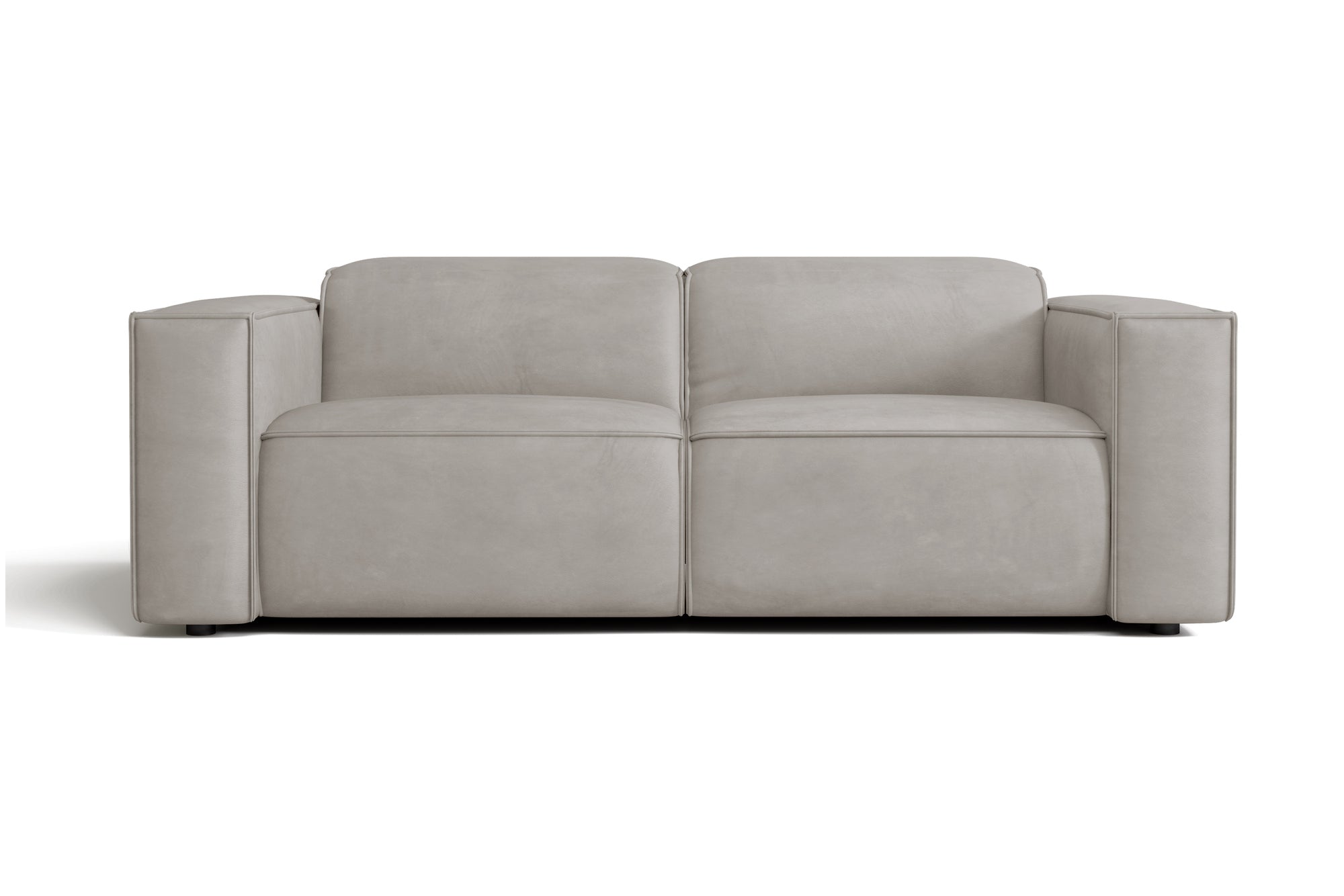 Valencia Emery Leather Recliner Loveseat Sofa, Light Grey