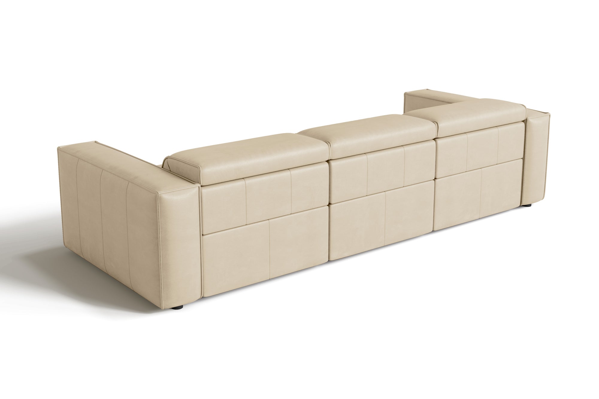Valencia Emery Leather Recliner Three Seats Sofa, Beige