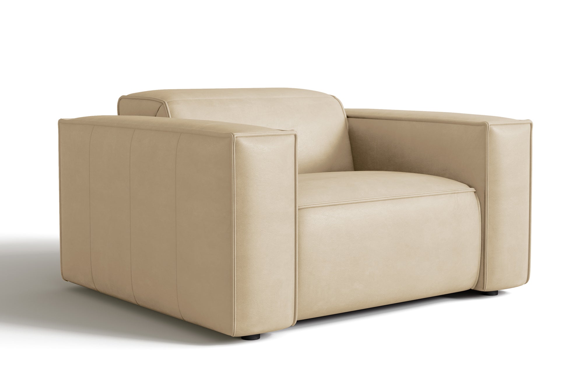 Valencia Emery Top Grain Leather Recliner Seat, Beige