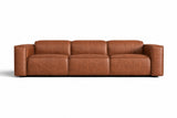 Emery Distressed Italian Aniline Leather Dual Recliner Sofa