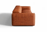 Emery Distressed Italian Aniline Leather Dual Recliner Sofa