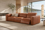 Emery Distressed Italian Aniline Leather Dual Recliner Sofa