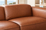 Emery Distressed Italian Aniline Leather Dual Recliner Sofa