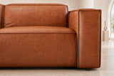 Emery Distressed Italian Aniline Leather Dual Recliner Sofa