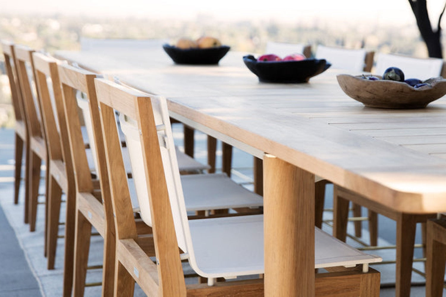 Valencia Ephraim Teak Extendable Outdoor Dining Table, Natural