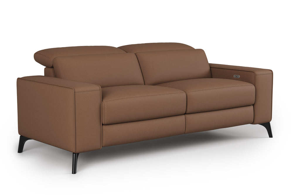 Valencia Esther Top Grain Leather Loveseat Sofa, Brown
