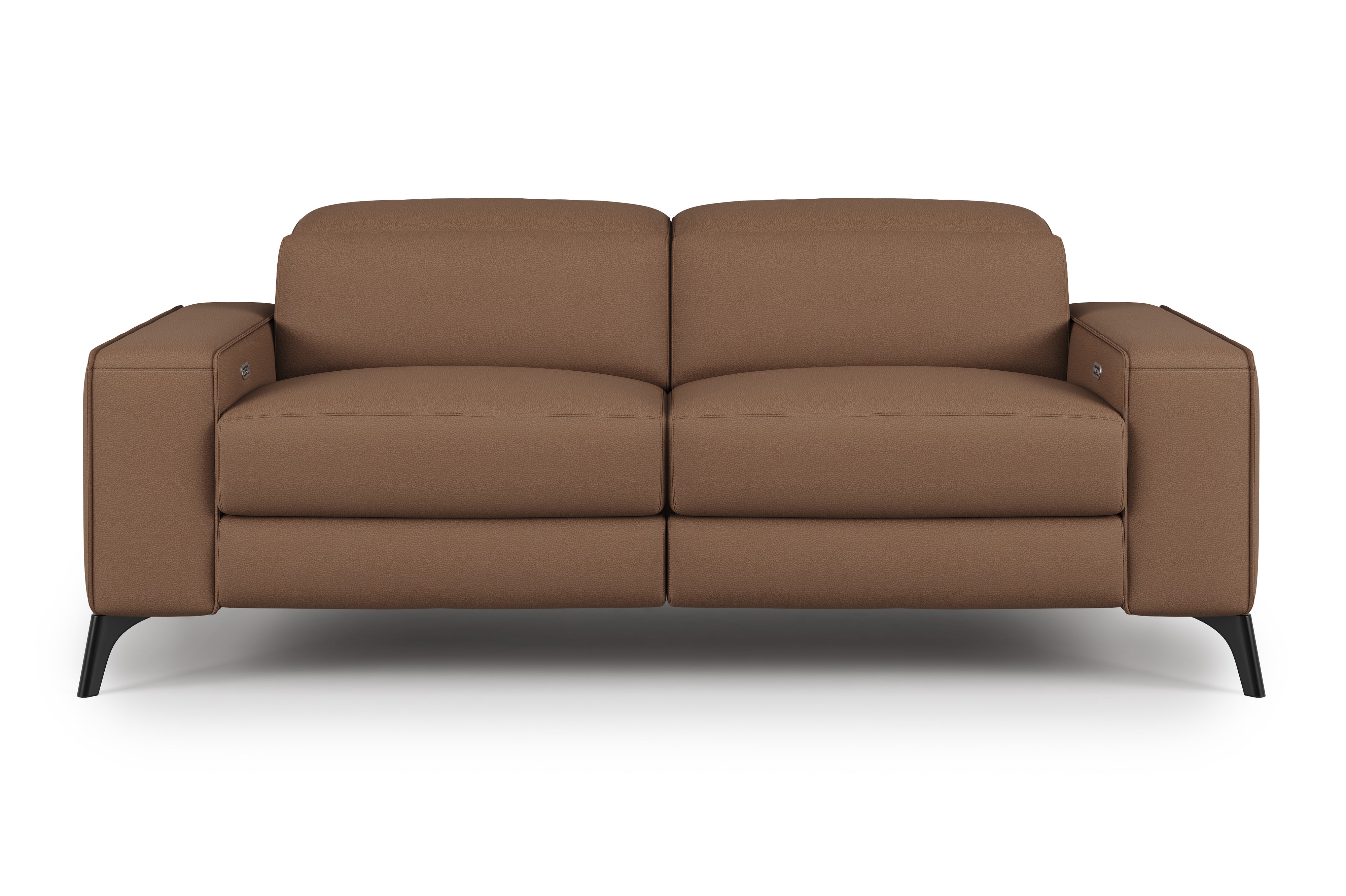 Valencia Esther Top Grain Leather Loveseat Sofa, Brown