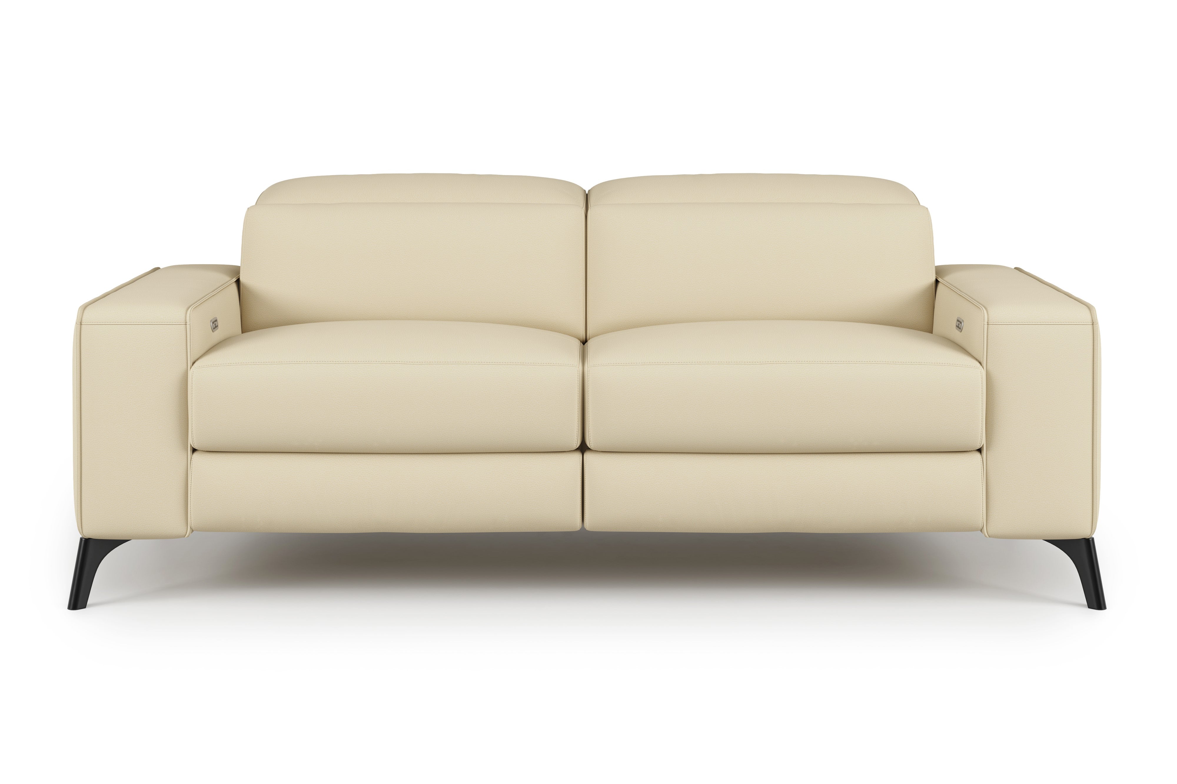 Valencia Esther Top Grain Leather Loveseat Sofa, Beige