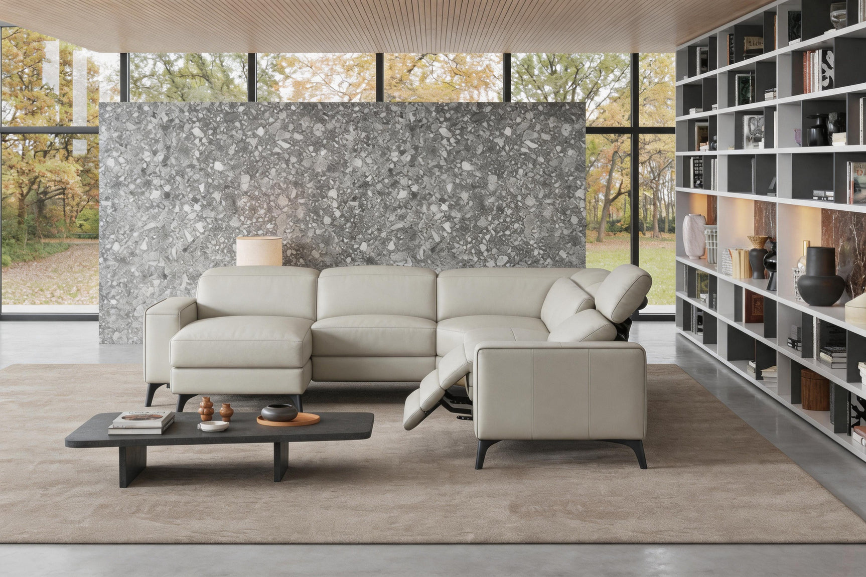 Esther Leather Corner Recliner Sectional Sofa