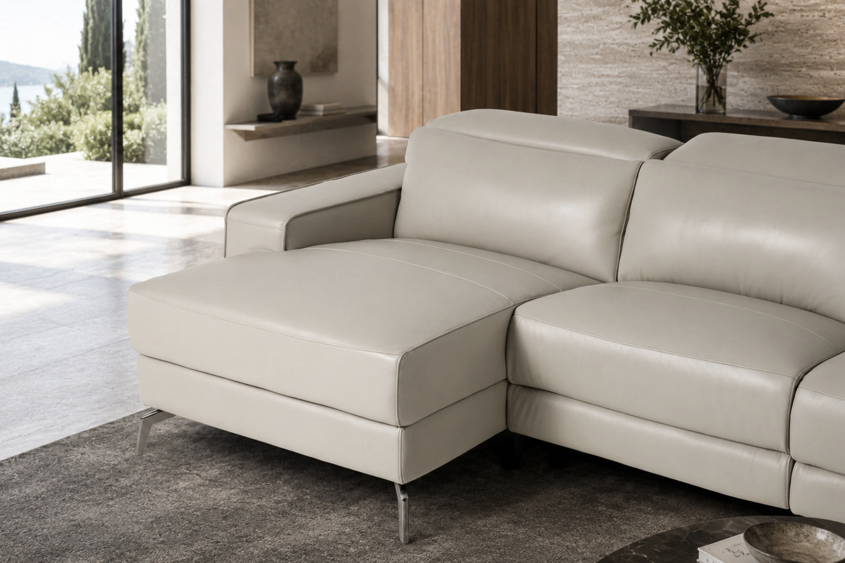 Esther Leather Recliner Sectional Sofa