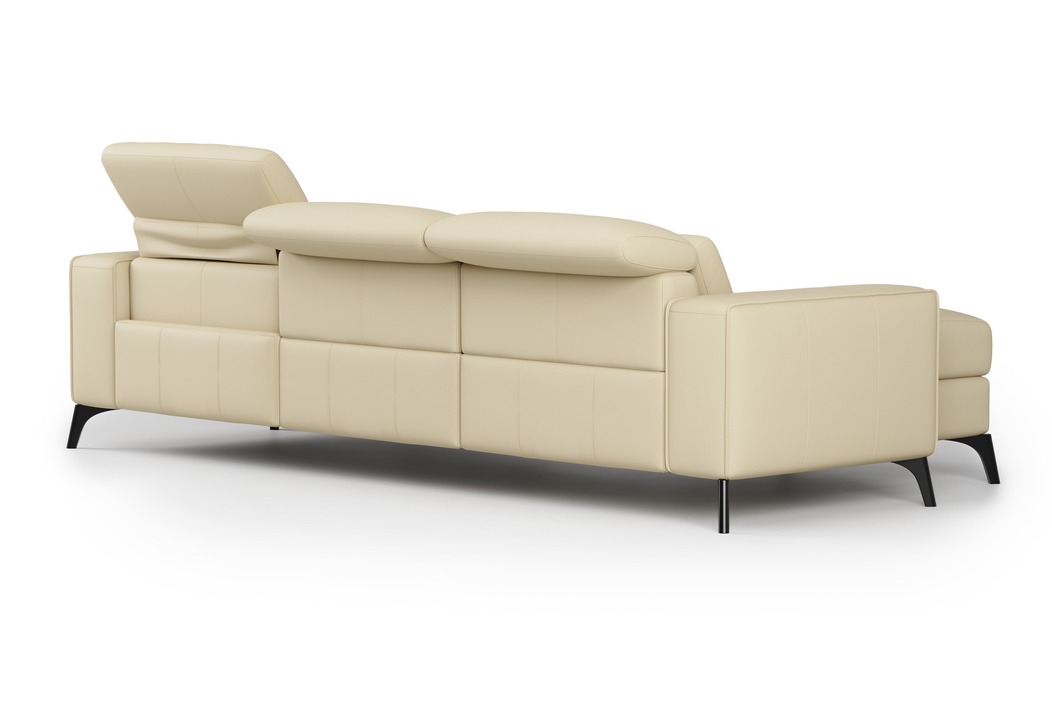 Valencia Esther Top Grain Leather Sofa, Three Seats with Left Chaise, Beige