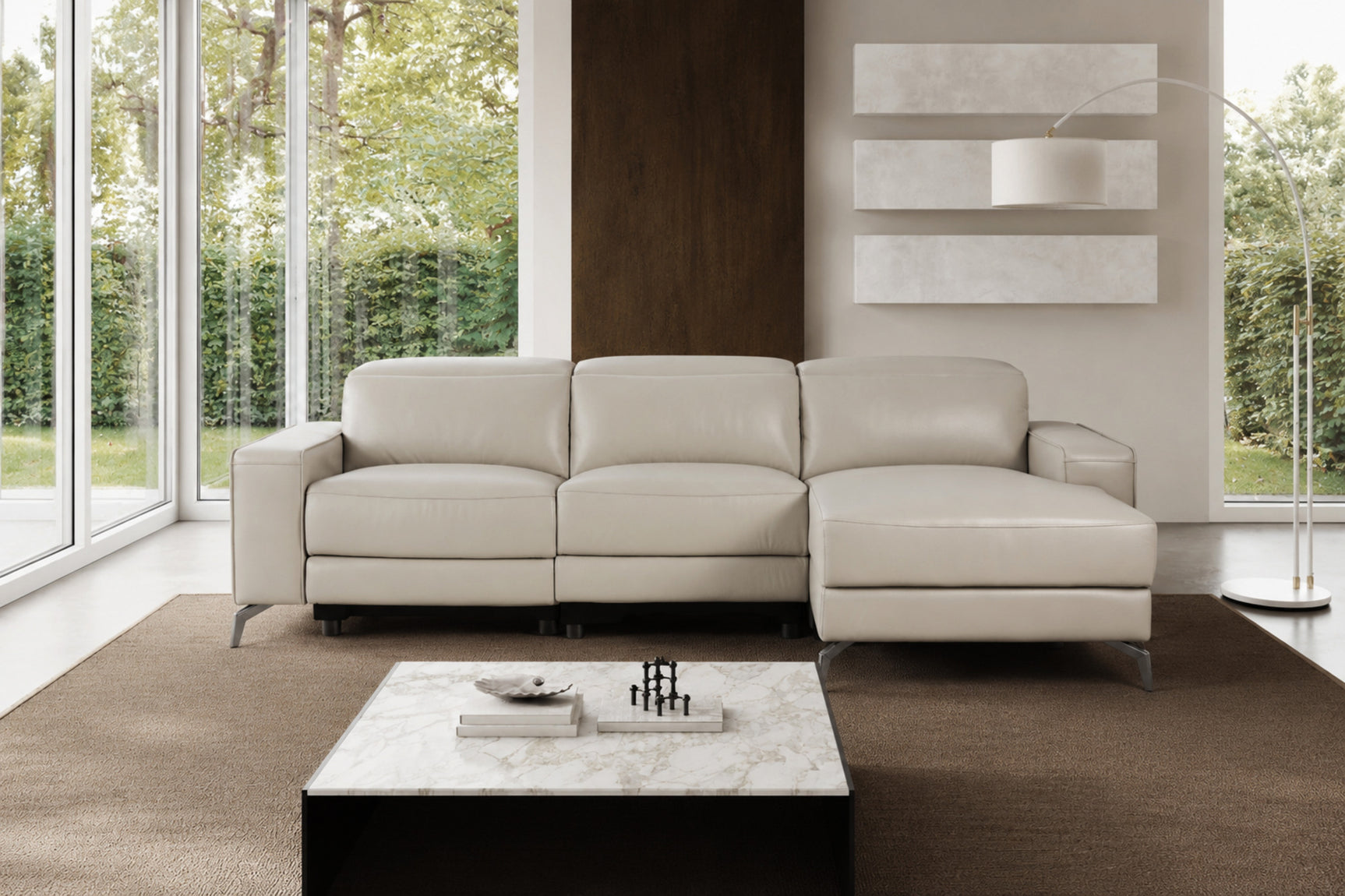Esther Leather Recliner Sectional Sofa