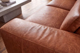 Esther Distressed Italian Aniline Leather Corner Recliner Sectional Sofa
