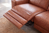 Esther Distressed Italian Aniline Leather Corner Recliner Sectional Sofa