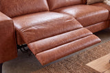 Esther Distressed Italian Aniline Leather Corner Recliner Sectional Sofa