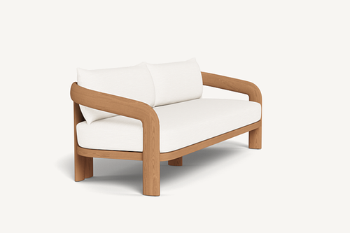 Valencia Eulalie Wood Outdoor Three Seats Sofa, Natural