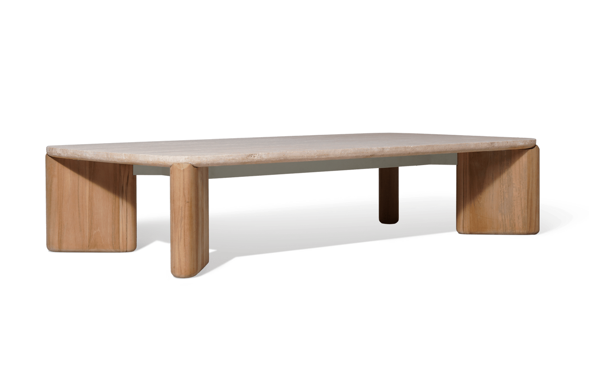 Valencia Eulalie Wood Outdoor Rectangle Coffee Table, Natural