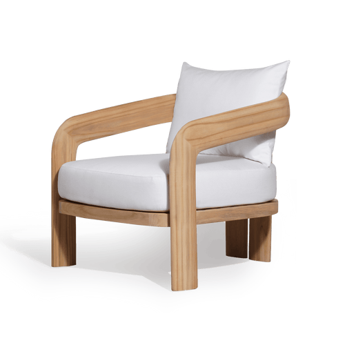 Valencia Eulalie Wood Outdoor Lounge Chair, Natural