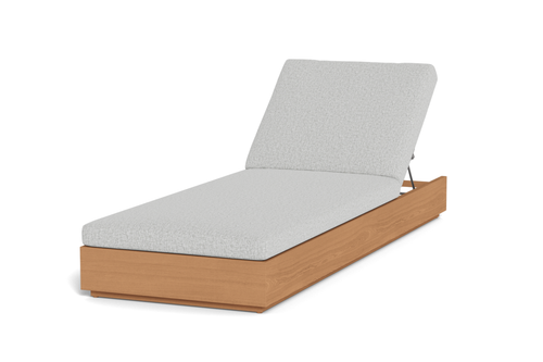 Valencia Ewan Teak Wood Outdoor Single Chaise, Light Grey