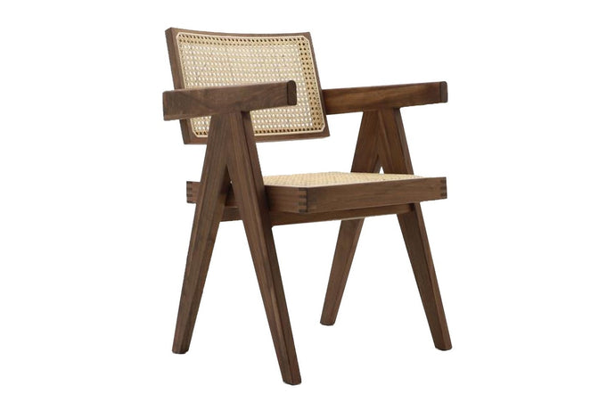Valencia Sonata Solid Wood Frame Accent Chair, Oiled Walnut Color