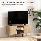 Darcy TV Stand with Storage Shelves and Cabinets for TVs up to 55 Inches - Oak Tone
