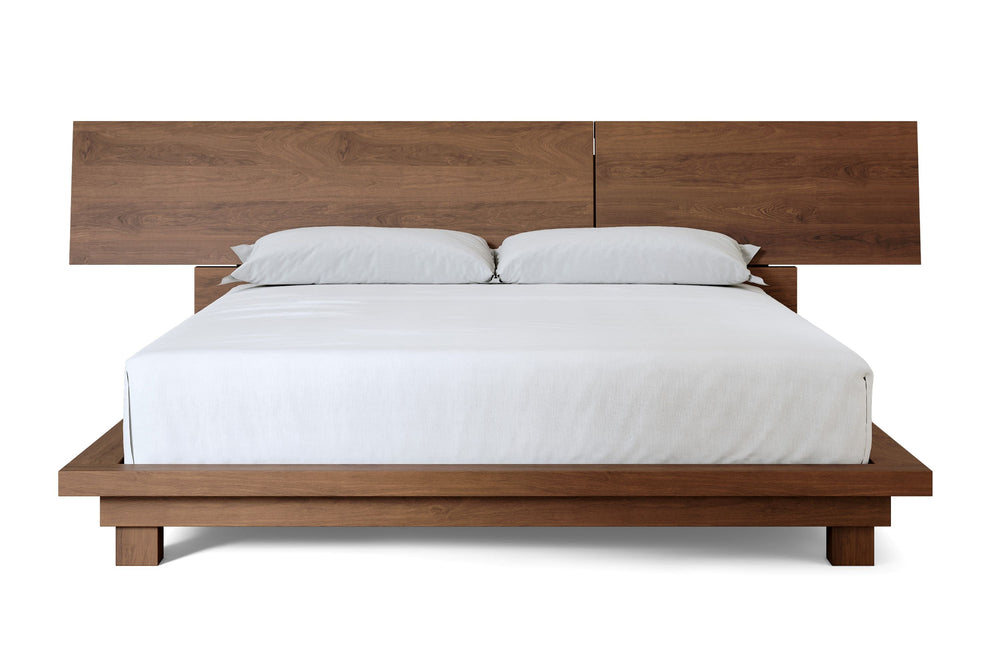 Valencia Faith Wide Headboard Wooden Queen Size Bed Frame, Walnut