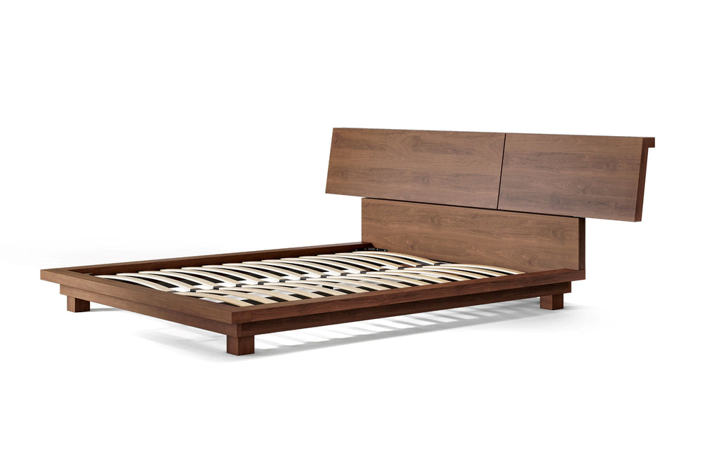 Valencia Faith Wide Headboard Wooden Queen Size Bed Frame, Walnut