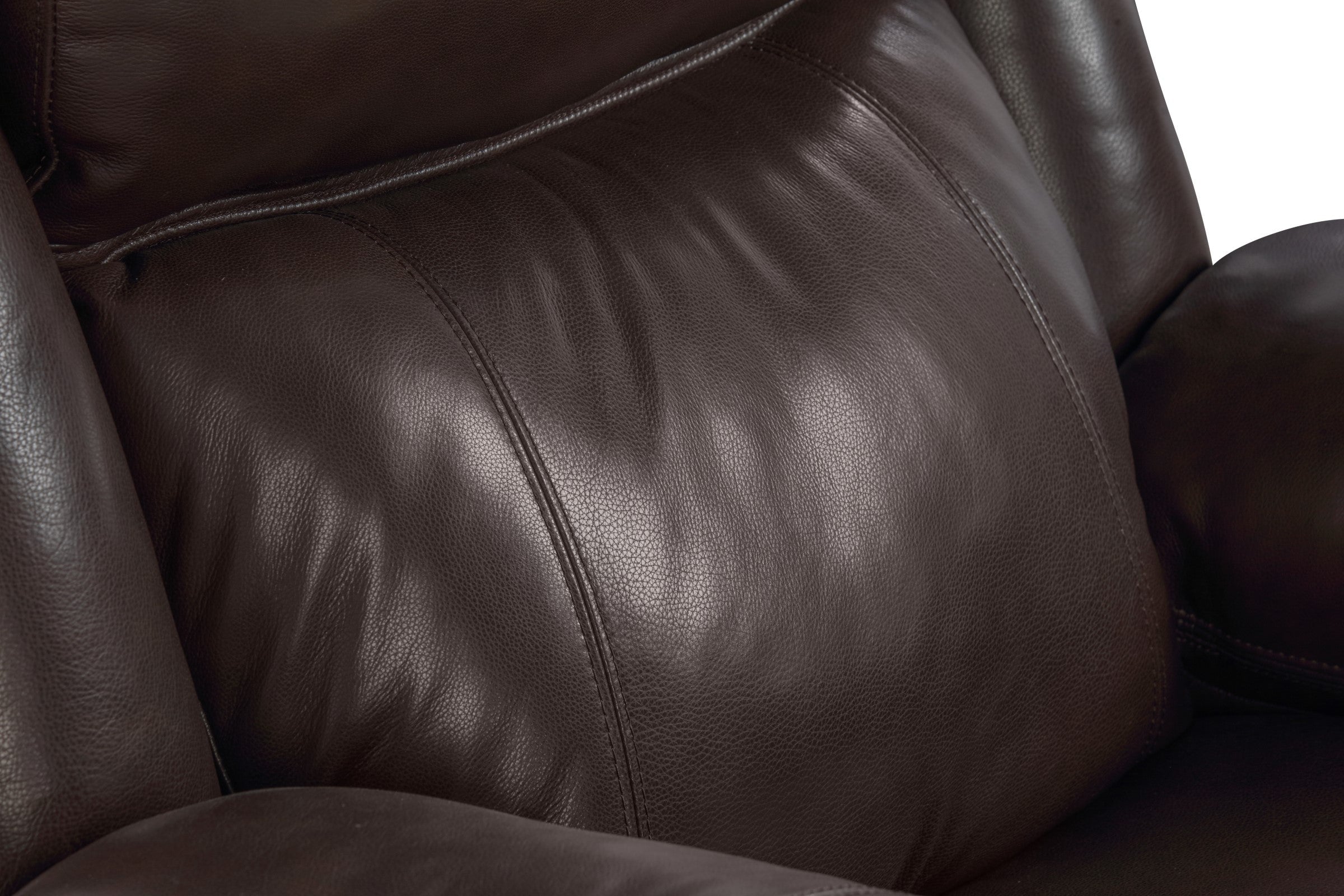 Valencia Charlie Leather Power Recliner Three Seats Sofa, Dark Brown