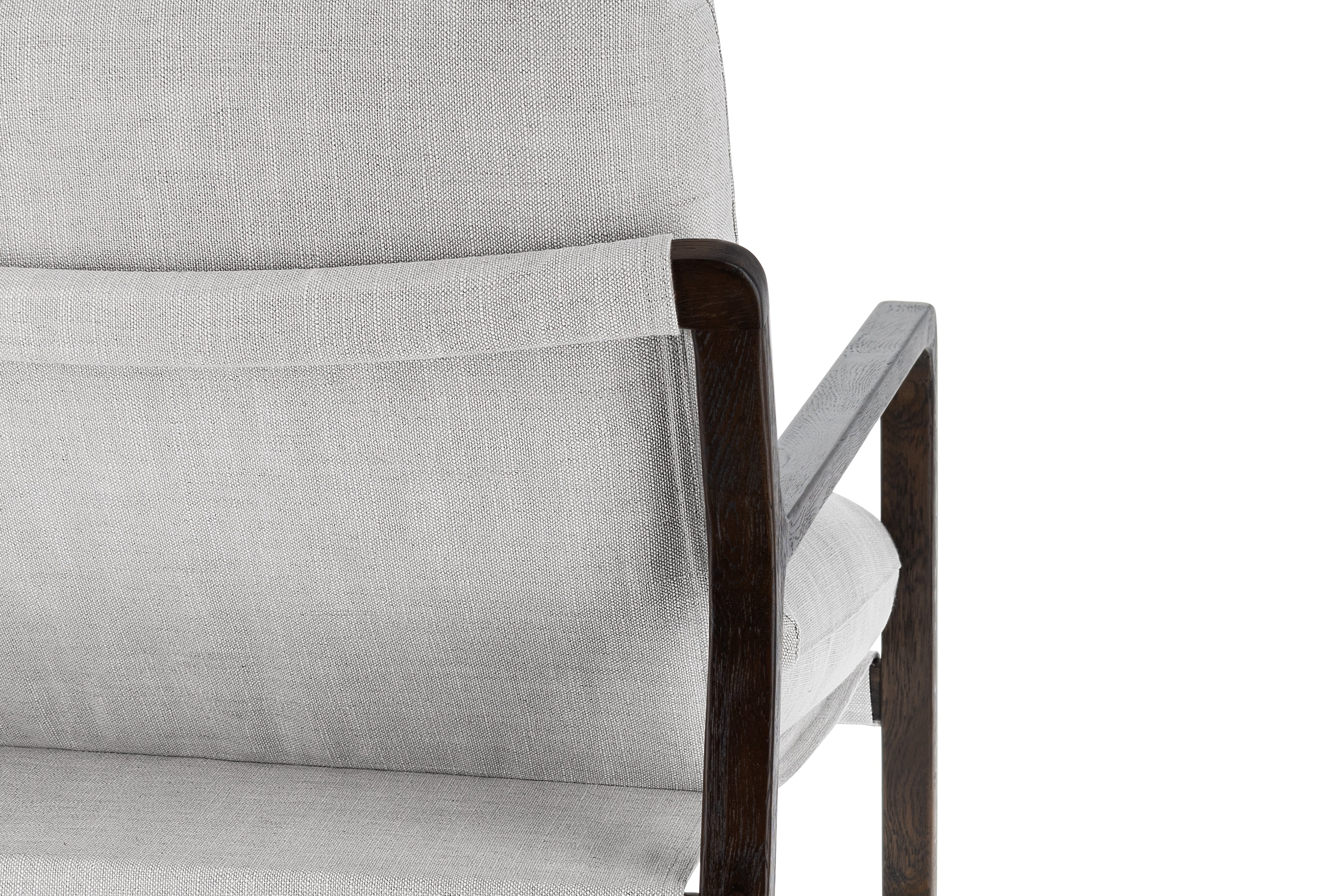 Valencia Lagon Wood Frame Accent Chair, Light Grey